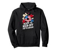 Game On READY KICK OFF FIFTH GRADE Soccer First Day Red Pullover Hoodie