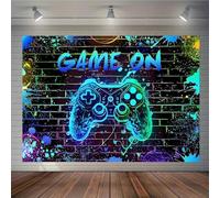 Game On Theme Party Backdrop Video Gamer Neon Green Gaming Next Level Up Kids Birthday Party Baby Shower Photography Background