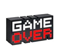 Game Over Paladone 8 Bit | USB LED Night Mood Lamp | Sound Music Reactive Colour Phasing | Ideal for Kids Bedrooms, Office Or Home Light, White and Black, 7 x 3 x 16 cm