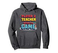 Game Over Back to School: Teacher Entered The Game Pullover Hoodie, Adult Unisex, Dark Heather Grey, M