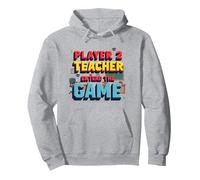 Game Over Back to School: Teacher Entered The Game Pullover Hoodie, Adult Unisex, Heather Grey, L