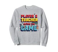 Game Over Back to School: Teacher Entered The Game Sweatshirt, Adult Unisex, Heather Grey, XL