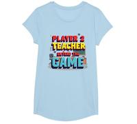 Game Over Back to School: Teacher Entered The Game T-Shirt, Girls, Baby Blue, XS