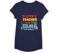 Game Over Back to School: Teacher Entered The Game T-Shirt, Girls, Navy, Small