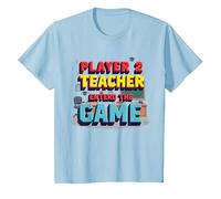 Game Over Back to School: Teacher Entered The Game T-Shirt, Kids, Baby Blue, 12 Years