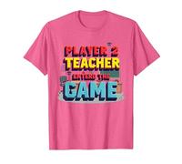 Game Over Back to School: Teacher Entered The Game T-Shirt, Men, Pink Heather, L