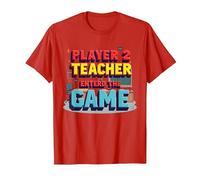 Game Over Back to School: Teacher Entered The Game T-Shirt, Men, Red, M