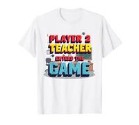 Game Over Back to School: Teacher Entered The Game T-Shirt, Men, White, L