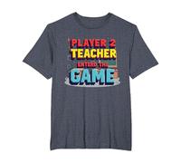 Game Over Back to School: Teacher Entered The Game T-Shirt, Men's Big and Tall, Heather Blue, 6X Tall