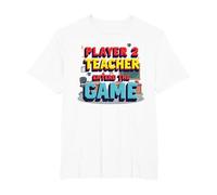 Game Over Back to School: Teacher Entered The Game T-Shirt, Men's Big and Tall, White, 2X Tall