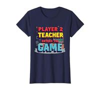 Game Over Back to School: Teacher Entered The Game T-Shirt, Women, Navy, 3XL