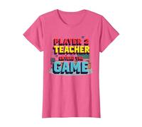 Game Over Back to School: Teacher Entered The Game T-Shirt, Women, Pink Heather, L
