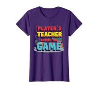 Game Over Back to School: Teacher Entered The Game T-Shirt, Women, Purple, L