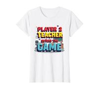 Game Over Back to School: Teacher Entered The Game T-Shirt, Women, White, XXL