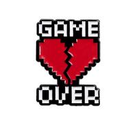 Game Over Enamel Pin - 2x3cm Retro Pixel Heart Lapel Badge | Gamer Love Broken Heart Pin | Nostalgic Video Game Accessory & Gift for Gaming Fans