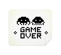 Game Over Little Monster Pixel Phone Screen Cleaner Glasses Cleaning Cloth 2pcs Suede Fabric
