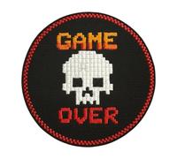Game Over Patch Embroidered Iron-on/Sew-on Badge (3 Inch) Video Gamer Perfect for Backpacks, Jackets, Hats, Gift Patches