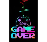 Game Over: Retro pixel art gaming Notebook perfect for notes, logs and ideas. gamers, journal, plain lined book, gift, school, teen, adult