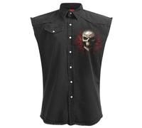 Game Over Stone Wash Sleeveless Shirt Spiral Direct Black L