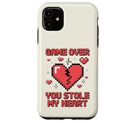 Game Over You Stole My Heart Pixel Gamer Case for iPhone 11