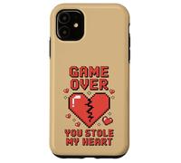 Game Over You Stole My Heart Pixel Gamer Case for iPhone 11