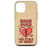 Game Over You Stole My Heart Pixel Gamer Case for iPhone 12/12 Pro