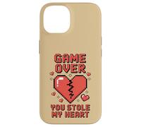 Game Over You Stole My Heart Pixel Gamer Case for iPhone 14