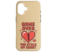 Game Over You Stole My Heart Pixel Gamer Case for iPhone 16