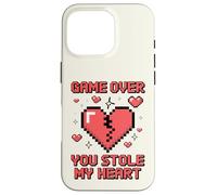 Game Over You Stole My Heart Pixel Gamer Case for iPhone 16 Pro