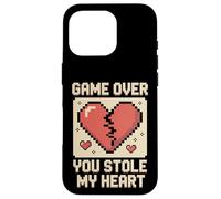Game Over You Stole My Heart Pixel Gamer Case for iPhone 16 Pro