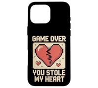 Game Over You Stole My Heart Pixel Gamer Case for iPhone 16 Pro Max