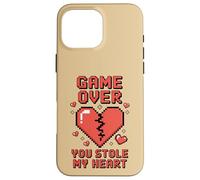 Game Over You Stole My Heart Pixel Gamer Case for iPhone 16 Pro Max