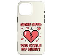 Game Over You Stole My Heart Pixel Gamer Case for iPhone 16 Pro Max