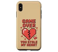 Game Over You Stole My Heart Pixel Gamer Case for iPhone XS Max