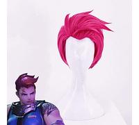 Game Overwatch OW Zarya Cosplay Wig Rose Pink Short Heat Resistance Fiber Synthetic Hair Anime Costume Wigs Peruca Cosplay KUMZ0165