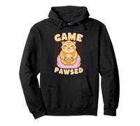 Game Paw-sed Cute Cat Gamer Controller Pun Pullover Hoodie