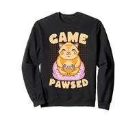Game Paw-sed Cute Cat Gamer Controller Pun Sweatshirt