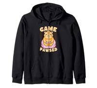 Game Paw-sed Cute Cat Gamer Controller Pun Zip Hoodie