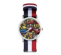 Game Pixel Monsters Pattern Sport Watch for Men Women Nylon Strap Wrist Watch Analog Quartz Watch