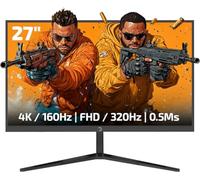 Game Power Rapid Dual 27 Inch 4K UHD Gaming Monitor, Dual Mode 4k at 160Hz, FHD at 320Hz, 0.5ms Fast IPS, HDR 400, Adaptive Sync, Pivot, with Speaker, HDMI 2.1 DP 1.4, 135% sRGB, VRR