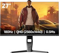 Game Power Royal T20 27 Inch Gaming Monitor, 180Hz QHD 1440p 2K IPS Flat Display, 0.5ms Response Time, HDR400, FreeSync and G-Sync, Computer Screen for Gamer, HDMI, DP & USB 3.0 Port