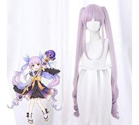 Game Princess Connect! Re:dive Cospaly Wig Mixed Powder Purple Bunches Unisex Highly Reductive Role Play Wig 499D