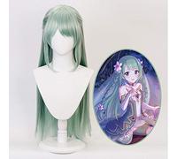 Game Princess Connect! Re:Dive Cosplay Wigs Misumi Chika Green Synthetic Hair Anime role play Wig for Halloween Party