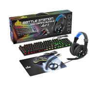 Game Punk 4-Piece PC Gaming Bundle with RGB Keyboard, LED Gaming Mouse, Mouse Pad & Light-Up Headset with Mic, Ergonomic Gamer Accessories for PC, PS4, PS5 & Xbox