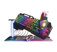 Game Punk Codebreakers PC Gaming Bundle - Includes Keyboard, Mouse, Headset, LED XL Mouse Pad, Stand, RGB Light Strip - 6-in-1 PC Gaming Accessory Bundle, GCMB300