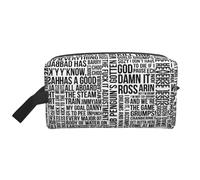Game Quotes Print Storage Bag - Stylish Portable Travel Cosmetic Makeup Organizer Pouch, Multi-Use Toiletry