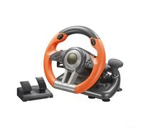 Game Racing Steering Wheel, Multi Console Compatible Racing Steering Wheel,Two Colors With Linear Pedals Suitable For Pc, Switch.(Orange)