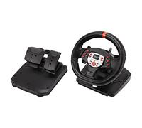 Game Racing Wheel, 180 Degree Universal USB Car Sim Racing Steering Wheel with Pedals, Dual Motor Feedback Driving Force PC Racing Wheel for 360, for for Switch, TV Box