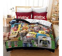Game Roblox Bedding Set, 100% Cotton Duvet Cover Pillowcase, Soft and Comfortable, for Boys and Girls (pattern 02,Single(135x200cm))