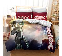 Game Roblox Bedding Set, 100% Cotton Duvet Cover Pillowcase, Soft and Comfortable, for Boys and Girls (pattern 07,Single(135x200cm))